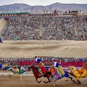 Artistic representation for World Nomad Games : The spectacular Olympic of Central Asia