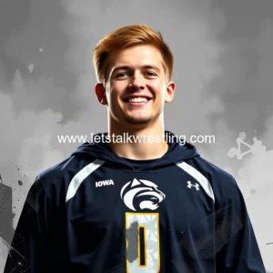 Artistic representation for University of Northern Iowa Parker Keckeisen embraces challenge from Penn State Carter Starocci