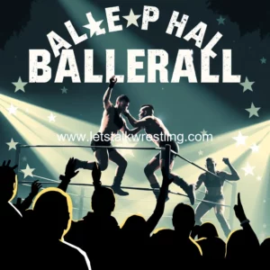 Artistic representation for Star-studded ballerup hall wrestling showcase takes center stage!