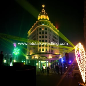 Artistic representation for Adelphi hotel: 2am extravaganza - late-night events unleashed!