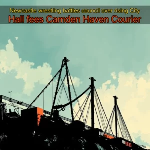 Artistic representation for Newcastle wrestling battles council over rising City Hall fees Camden Haven Courier