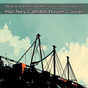 Artistic representation for Newcastle wrestling battles council over rising City Hall fees Camden Haven Courier