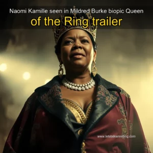 Artistic representation for Naomi Kamille seen in Mildred Burke biopic Queen of the Ring trailer