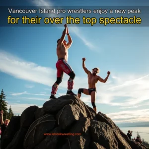 Artistic representation for Vancouver Island pro wrestlers enjoy a new peak for their over the top spectacle