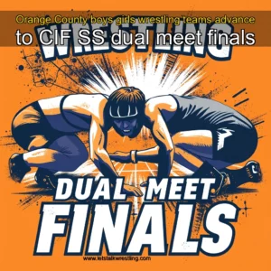 Artistic representation for Orange County boys girls wrestling teams advance to CIF SS dual meet finals