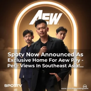 Artistic representation for Spotv Now Announced As Exclusive Home For Aew Pay - Per - Views In Southeast Asia! The First 3 Episodes Will Be Available For Purchase On Their Website.