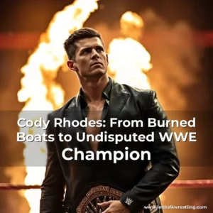 Artistic representation for Cody Rhodes: From Burned Boats to Undisputed WWE Champion