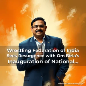 Artistic representation for Wrestling Federation of India Sees Resurgence with Om Birla’s Inauguration of National Championship