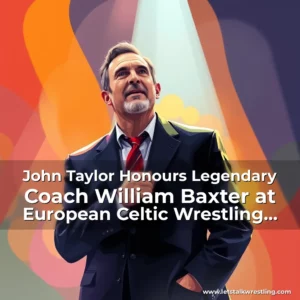 Artistic representation for John Taylor Honours Legendary Coach William Baxter at European Celtic Wrestling Championships